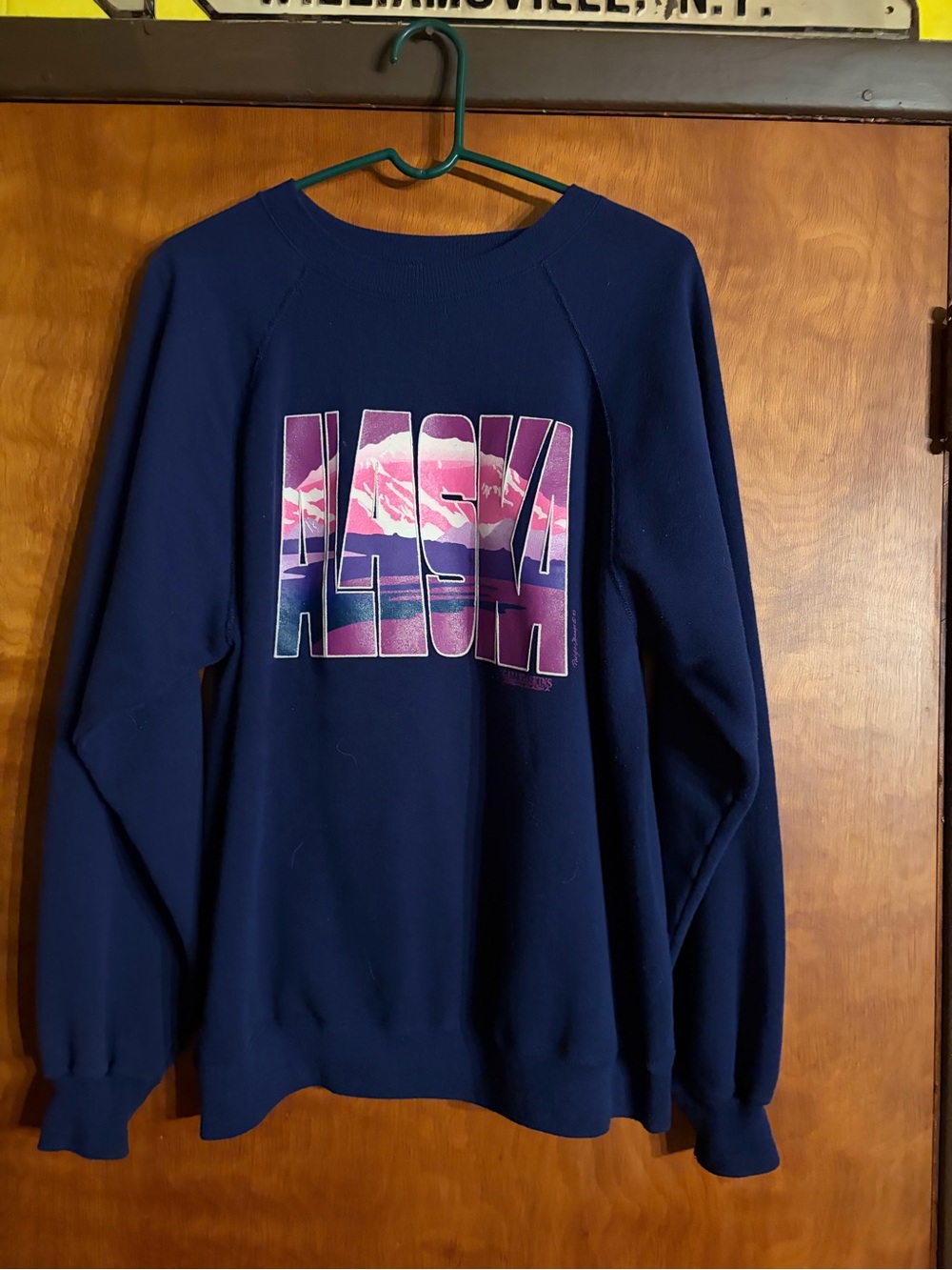 Vintage 90s Alaska Graphic Crewneck Sweatshirt XL Navy USA